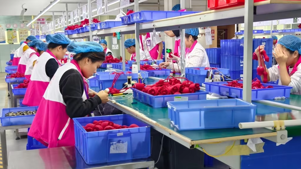 A picture of a factory production line